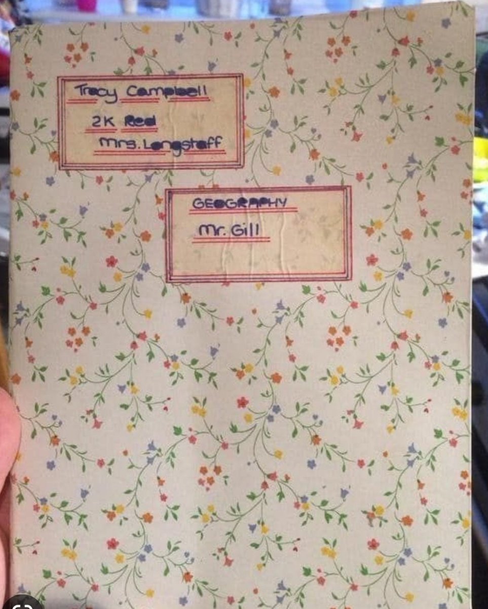 RetirementTales's tweet photo. "Welcome to secondary school!
Your first piece of homework is to cover your new exercise books in wallpaper..." https://t.co/mp4g9XjDQe