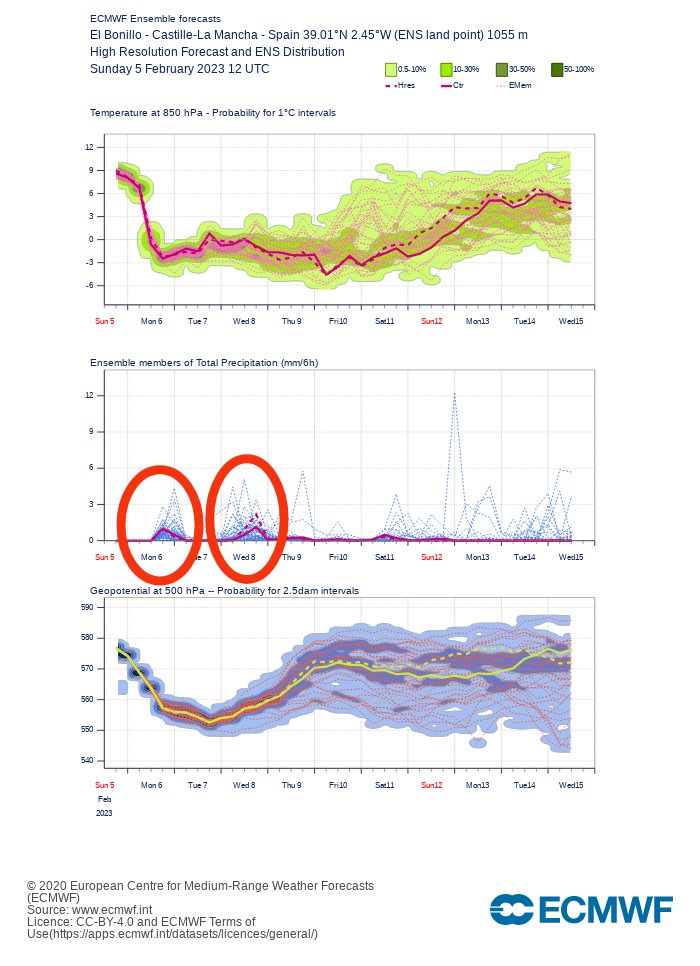 BonilloMeteo's tweet photo. 📝Muy difícil hacer un pronóstico de lo que pueda pasar esta semana. Lo que parece claro es que las posibles nevadas se pueden dar el lunes por la noche y durante el miércoles.
❄️Si nevara, parece que en ambos casos no sería mucho. Podrían ser algunos centímetros. https://t.co/PzBSW5KneK