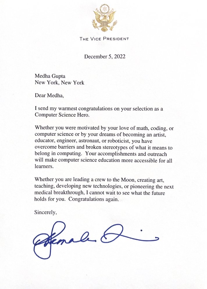 medgoopz's tweet image. This is long overdue…I’m honored to announce I have been selected as a 2022 CS Hero!
I’m so grateful to have been spotlighted by @VP @csteachersorg @vkajones for #CSEdWeek2022!
I wanted to thank @CongressionalAC for nominating me! My profile: lnkd.in/e6g9reiH