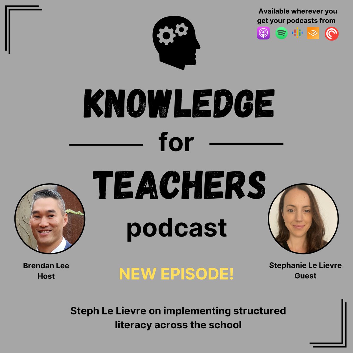 NEW EPISODE
@StephLeLievre_ on implementing structured literacy across the school.
Steph outlines precisely what schools can do and why they should do it.  

Listen  here👇
learnwithlee.net/knowledge-for-…
#KfTpodcast