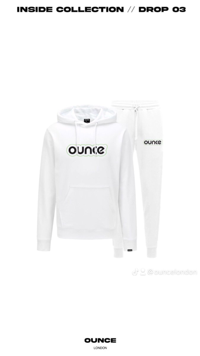 OUNCECLOTHING's tweet photo. INSIDE COLLECTION DROP 03: Ounce Green Bubble Logo Tracksuit (White) - Landing Soon….🛬 
Pre-order Now! https://t.co/7ain0su7AQ