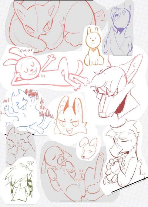 collage of all the little doodlings from various to do lists and such from procreate 