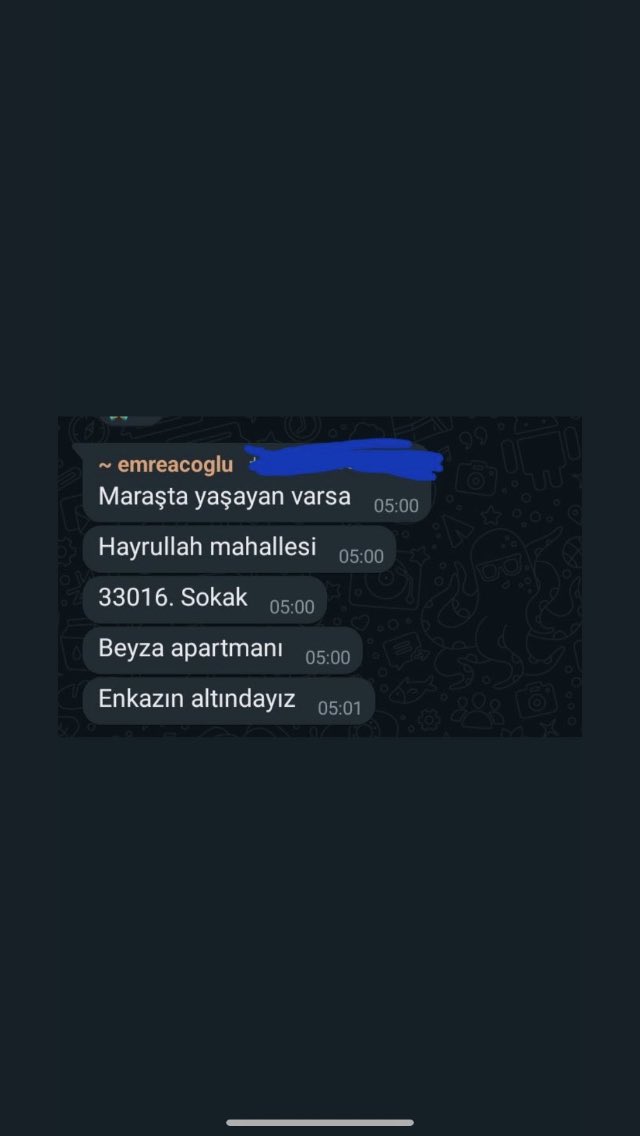 Kahramanmaraş acil 112 ye ulaşamıyo olabilirler