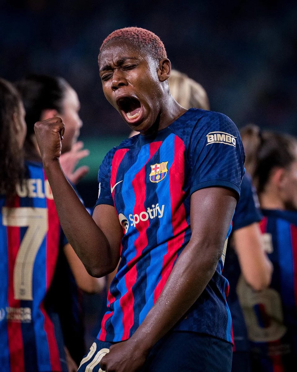 BlackArrowFC's tweet photo. Asisat Oshoala. She is her.

The Queen of Nigeria is running the game in Europe. Three hat-tricks in her last four games for FC Barcelona Femeni. Just five days ago she hit 100 club goals. Ayra Starr said it best, a ticking dynamite. Oshoala is a true Super Falcon 🇳🇬 https://t.co/2uGKYX2xYR