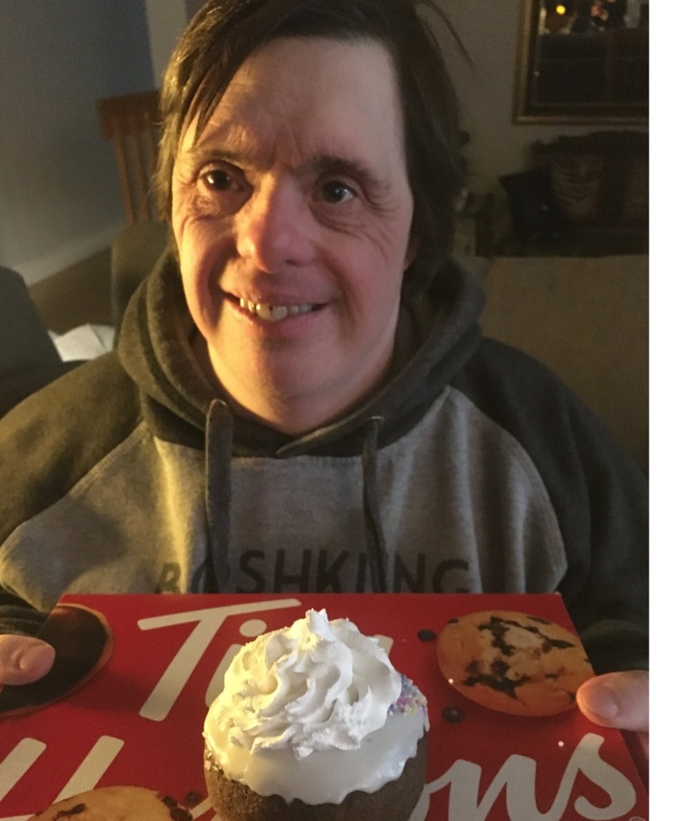 Athlete Christopher Strype loving his #ChooseToInclude donut from <a href="/TimHortons/">Tim Hortons</a> 
<a href="/SpecialOCanada/">Special Olympics Canada</a> 
<a href="/SOOntario/">Special Olympics Ontario</a>
