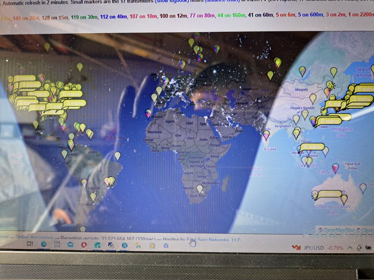 JQ3DYV on Twitter: "PSK Reporter を使い始めてみました。 17m FT8 30WでCQ出したら、結構飛んでます ...