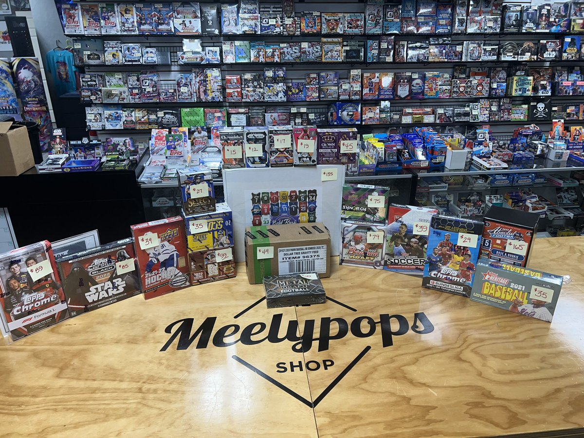 Going ham selling hobby boxes on @whatnot tonight at 9:15 pm. Search Meelypops   Everything is shipped so you get the enjoyment of ripping at great prices. The whole shop is available. Let’s Rock