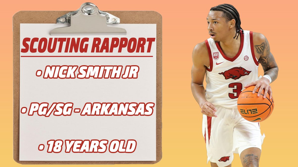 ScoutingRapport's tweet photo. π’π’π’ Check out our 9th episode of #ScoutingSundays for the 2023 NBA Draft which breaks down @RazorbackMBB guard Nick Smith Jr's freshman season as well as his NBA potential! #NBADraft
https://t.co/lBSSGPhiyX https://t.co/88eHAz0rYu