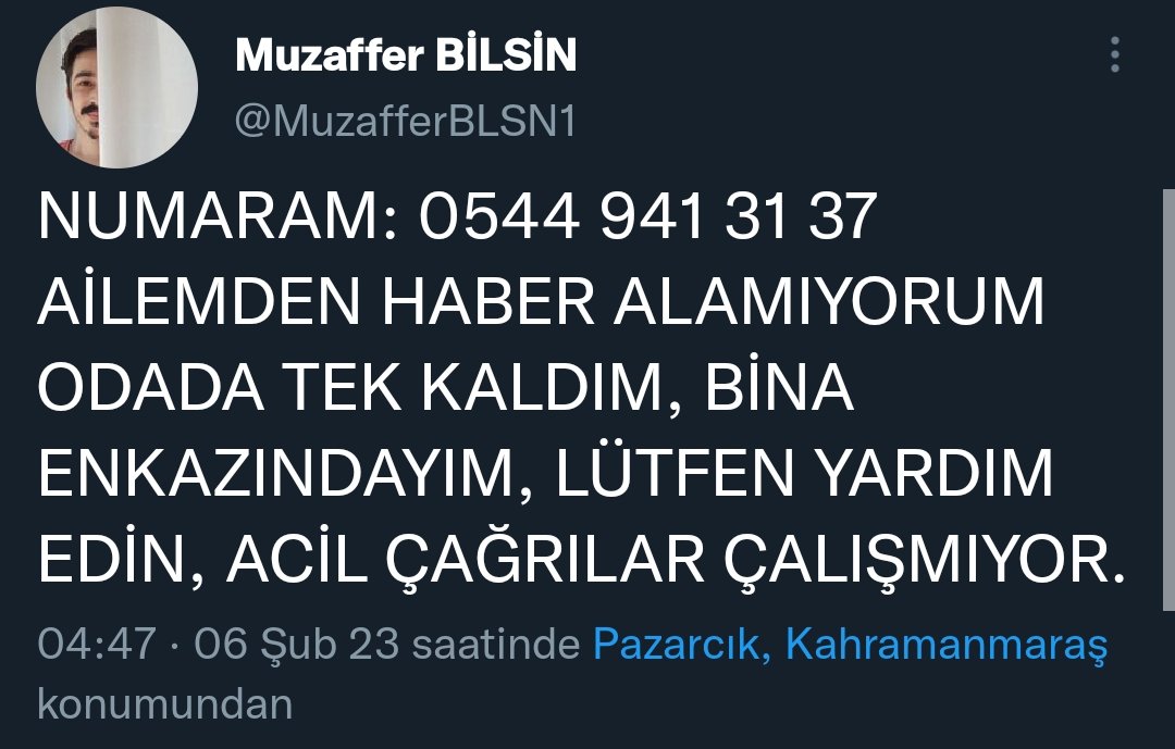 YAYALIM ŞARJ TÜKENİRSE KARDEŞİMİZE ULAŞAMAYIZ 🔴🔴🔴🔴🔴
#DEPREMOLDU #SonDakika #istanbuldeprem #deprem #Gaziantep #Kahramanmaras #SONDURUM