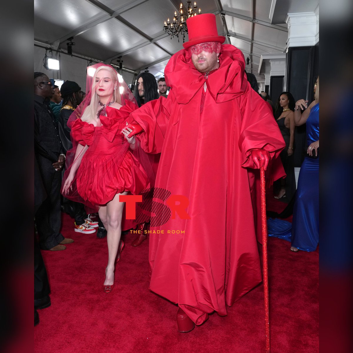 Congrats! Kim Petras becomes the first trans woman to accept the #GrammyAward for best pop duo, alongside Sam Smith. (📸: <a href="/GettyImages/">Getty Images</a>)