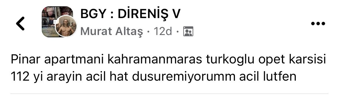 Pinar apartmani kahramanmaras turkoglu opet karsisi 112 yi arayin acil hat dusuremiyorumm acil lutfen #deprem