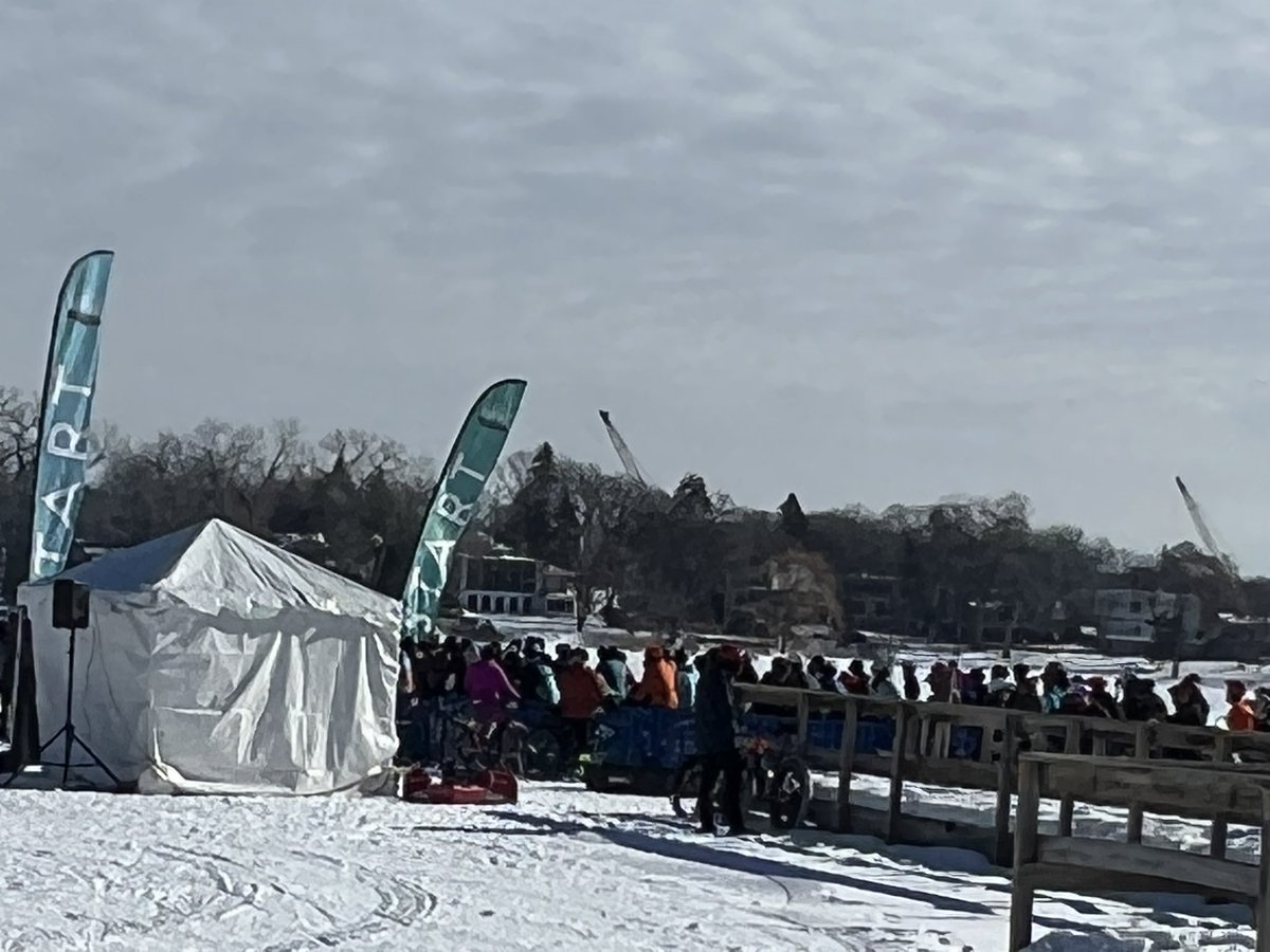 Kennen's tweet photo. Working from home has really cut down on my bike commuting tweets, so here’s the start of the 2023 Fat Bike Loppet. Proudly finished the 20k today. Hit both goals of finishing and not falling. https://t.co/dyxdUKQLdI