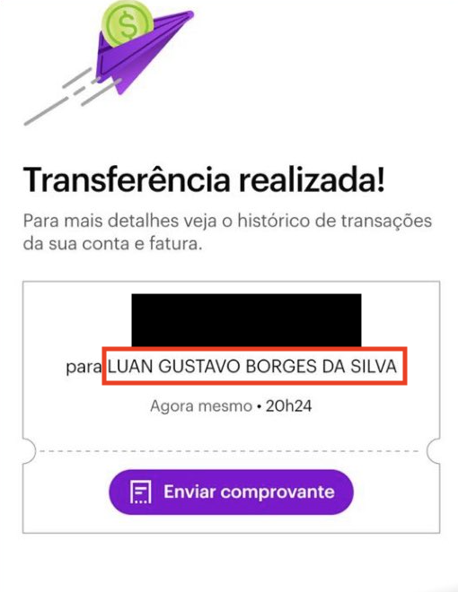 BotDeIngresso's tweet photo. Luan Gustavo Borges da Silva, recebeu a transferencia e bloqueou a pessoa! https://t.co/SftQi82JKN