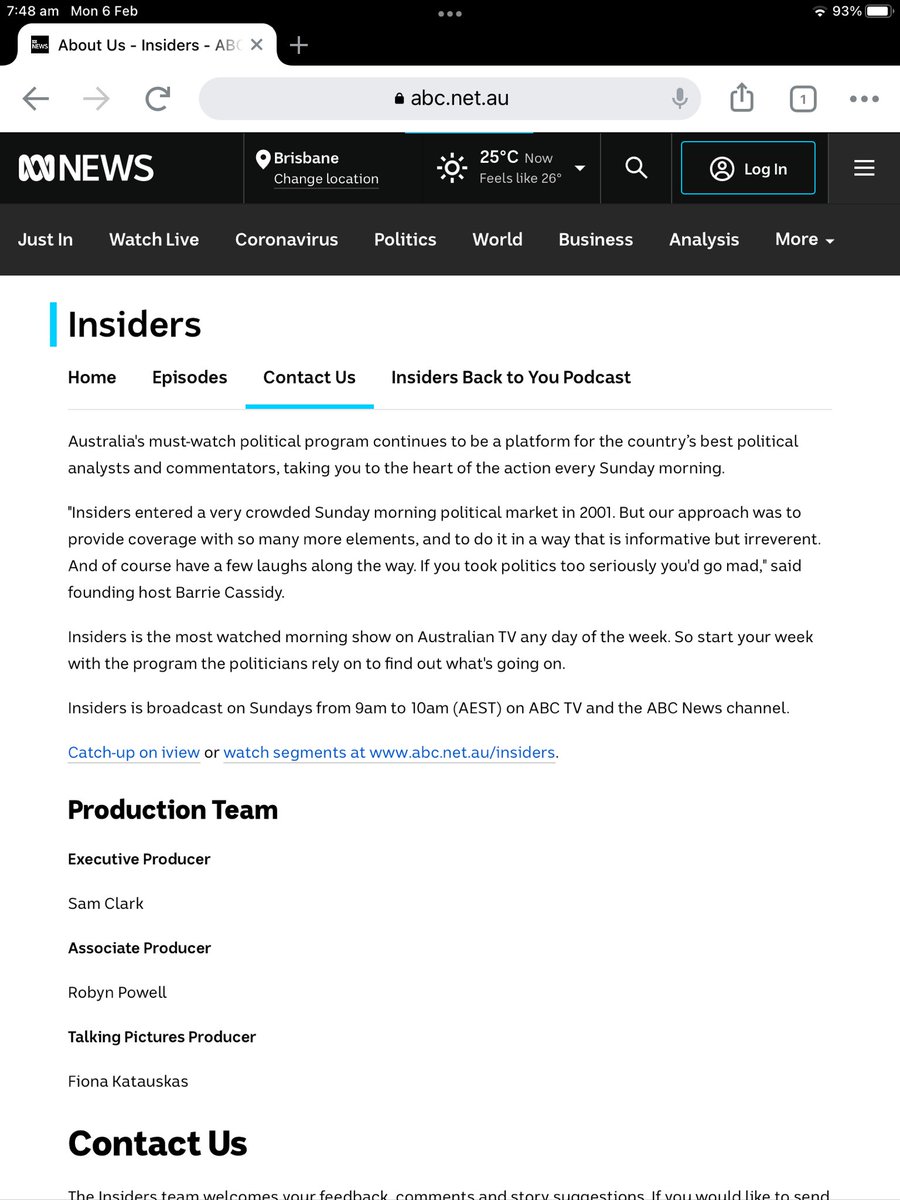 bensab3's tweet photo. @StupidOzzies @philmupp1 I have found that the producer of @InsidersABC #Insiders no longer has a Twitter acc.  I am probably to blame, as I would contact the producers of these programs, when many complaints were aired. #SamClark Let’s try @powell_robs https://t.co/bOTnUpNpDc