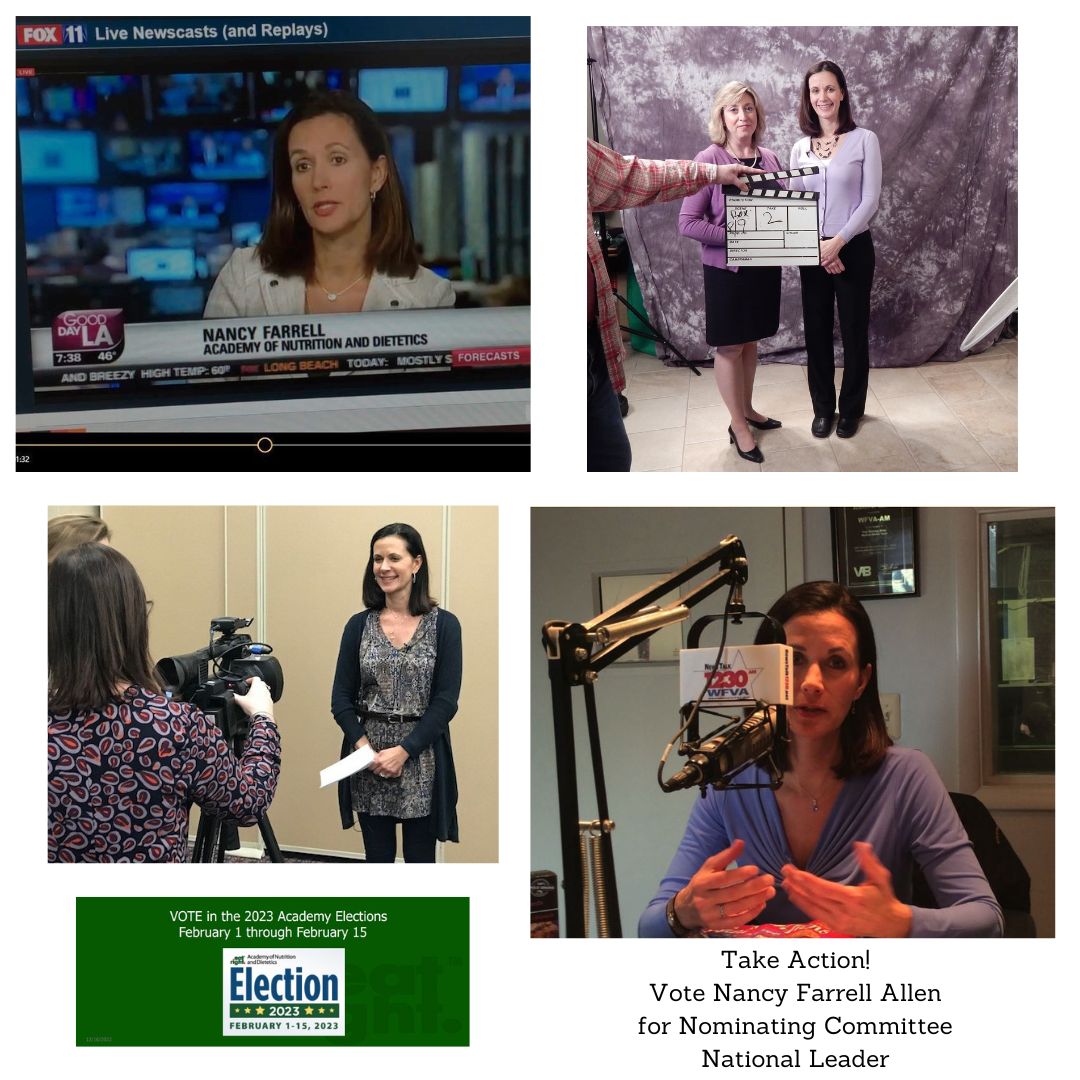 WHY vote for me? For 8 years, I've  served as #eatrightpro national Spokesperson. I've answered hard questions in hundreds of radio,TV, &amp; print interviews as I represented ALL Academy members. 
I will find future leaders who lead by example, motivate others, &amp; are a team player.
