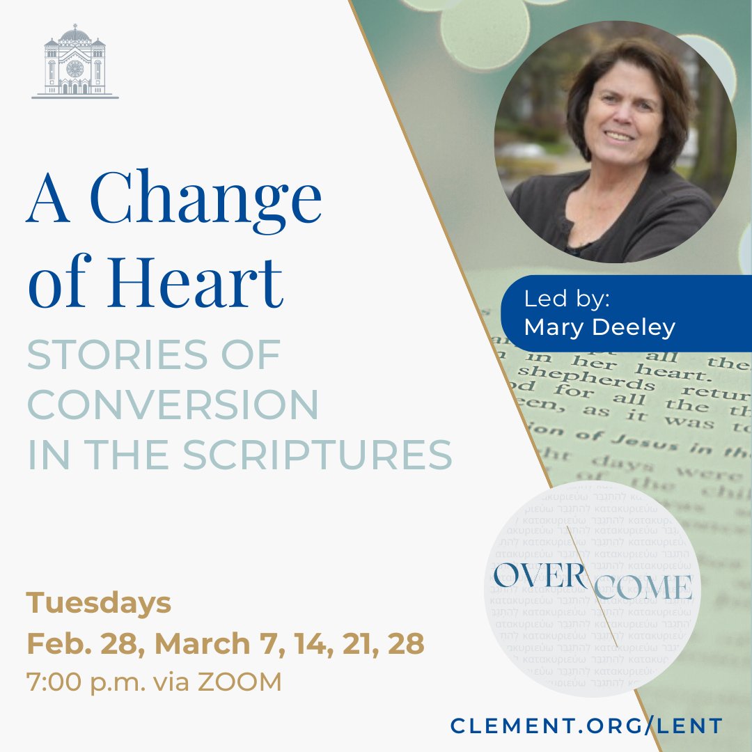 StClement's tweet photo. This Lent, we invite you to dive deeper into the Bible.
Join Scripture Scholar, Dr. Mary Deeley, over 5 weeks via this online course.
Please register at https://t.co/fntuKBDjZ3
#scriptureseries #knowthebible #anchoredinfaith #anchoredincommunity #saintclementparish https://t.co/q5sFgGk0lY