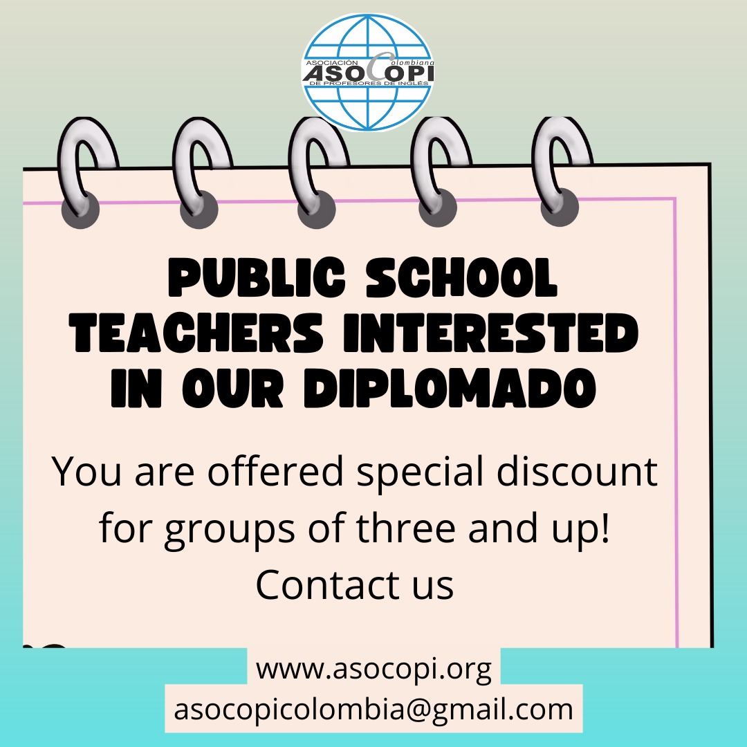 ASOCOPI's tweet photo. Our Diplomado on academic writing is starting on February 13th!!!! We have something special for public school teachers!!!! https://t.co/scOJPgOKf5