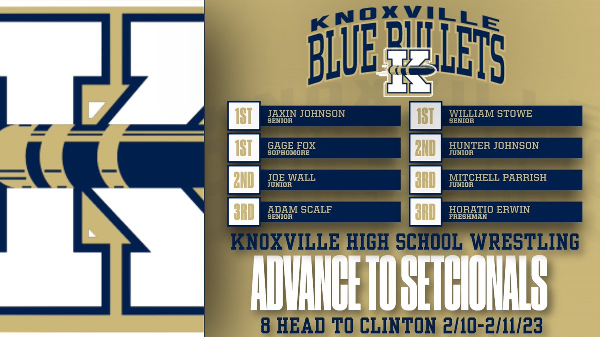 WeAreKnoxville's tweet image. 8 boys will head to Clinton next week to compete in the IHSA 1A Clinton individual sectional!  Good luck!

#GoBigBlue #BlueBulletNation