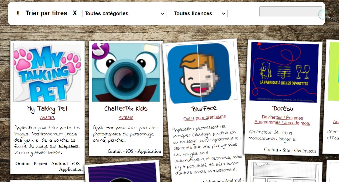 [BAB] Quatre ajouts :

- Dorébu, générateur élégant de rébus
- BlurFace pour flouter rapidement les visages (Android)
- ChatterPix et My Talking Pet pour faire parler les images (iOS et/ou Android) 

scape.enepe.fr/bric-a-brac.ht…