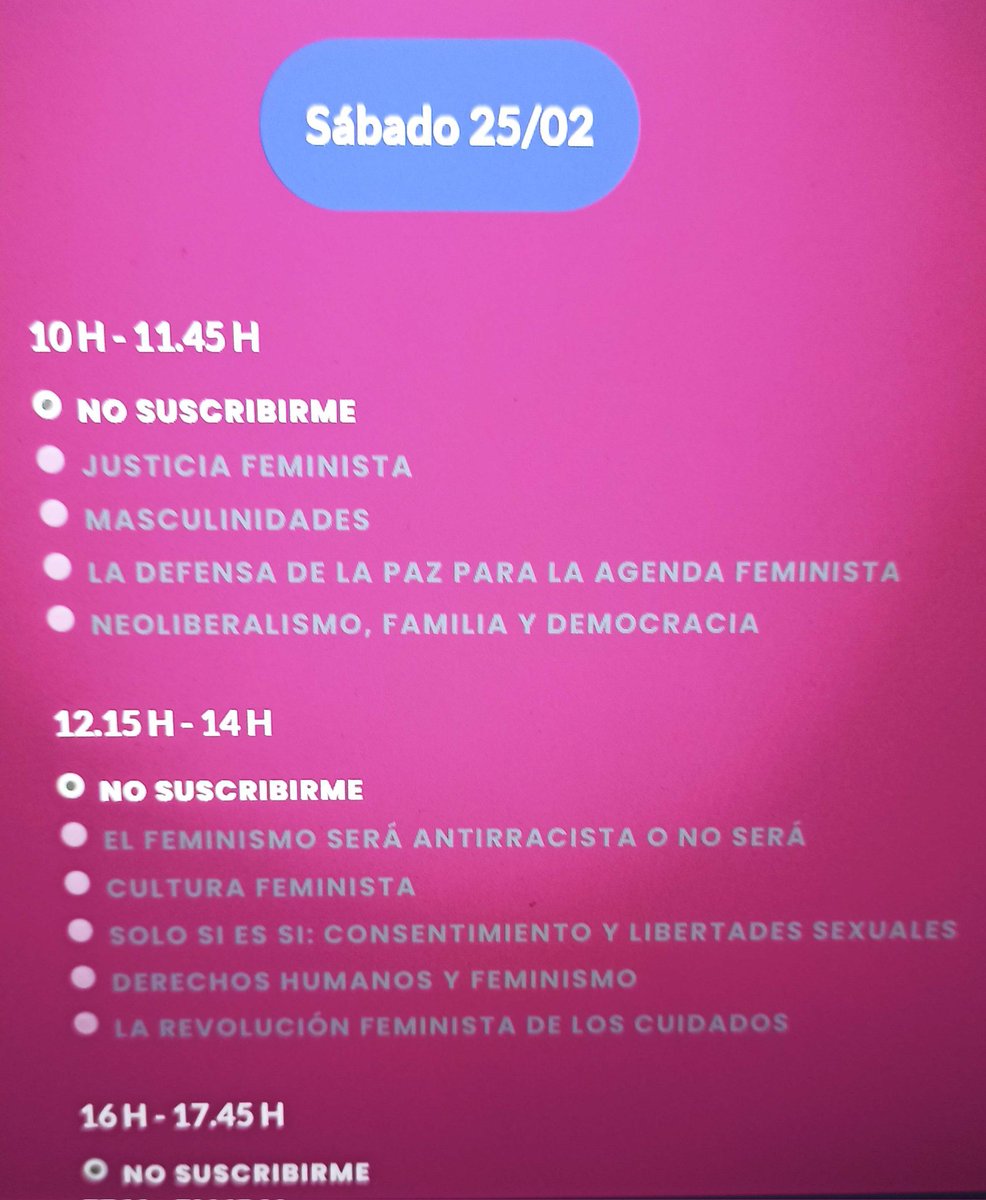 am_santamaria's tweet photo. @EIF2023 @IgualdadGob @IreneMontero @Pam_Angela_ @VickyRosell @RitaBosaho @btcpd @antoniamorillas @InstMujeres @DelGobVG @LGTBIGob Disculpad, llevo desde el viernes intentando inscribirme junto con mi hermana y no nos funciona, ni por el mv ni con el ordenador. No sabemos si es que no hay plazas o si estamos haciendo algo mal. Si podéis ayudarnos... Muchas gracias https://t.co/zw8wXYvCuw