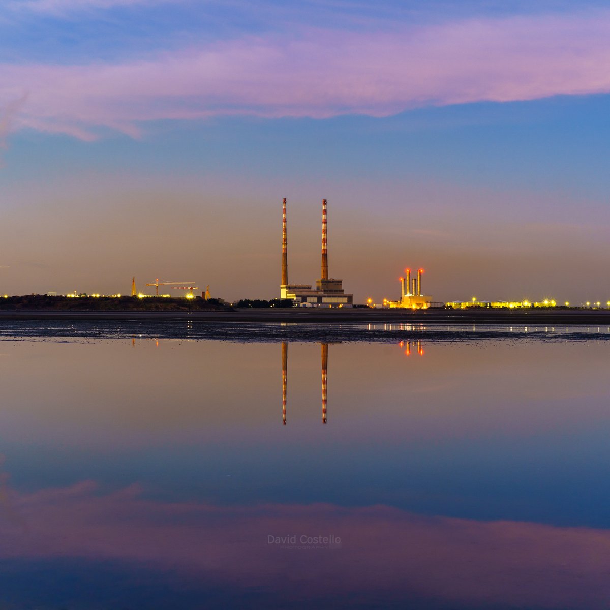 The Poolbeg Chimneys this evening

#PoolbegChimneys #Sunset #Reflections #Dusk #Dublin
davidcostellophotography.com