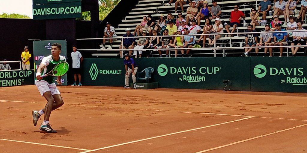 PeruanoTenis's tweet photo. #CopaDavisenTP : Postales del triunfo de ๐ต๐ช Conner Huertas del Pino @Conner320 ante ๐ฎ๐ช Michael Agwi que sellรณ el 4-0 a favor del equipo peruano y el pase al Grupo I Mundial.
( ๐ธ : @BazanDalila / TP)
#TenisPeruano
#PERIRL
#VamosPeru https://t.co/NQ89Bjx0eG