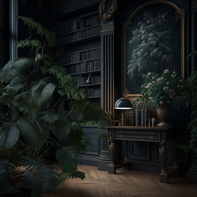 Each of these are Midjourney images generated from the themes and elements for some of the new rooms