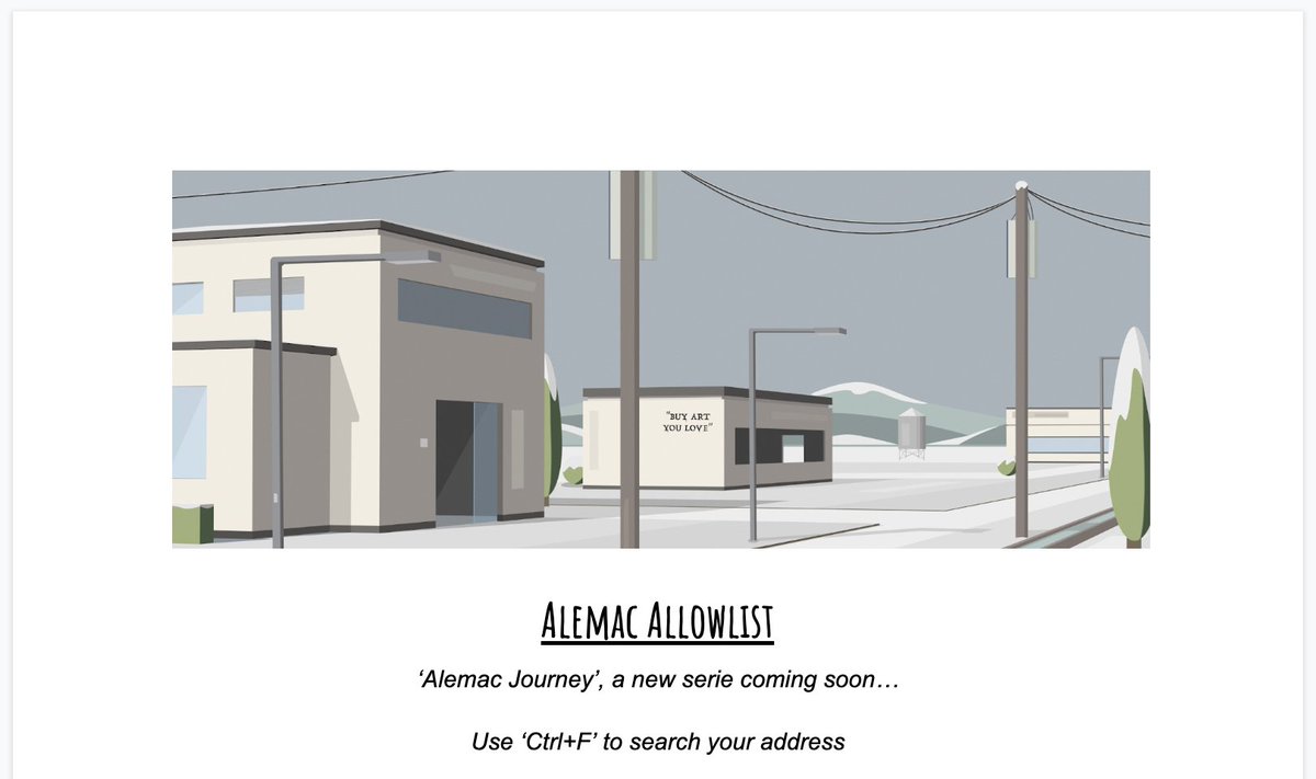 alemac94's tweet photo. New opportunity to get in the Allowlist ✨

⬇️ Drop your wallet for access to the Open Edition piece (with a 4 new pieces to claim via burn event).

I'll add some of the addresses below tomorrow! https://t.co/CA0Ni6HfBr