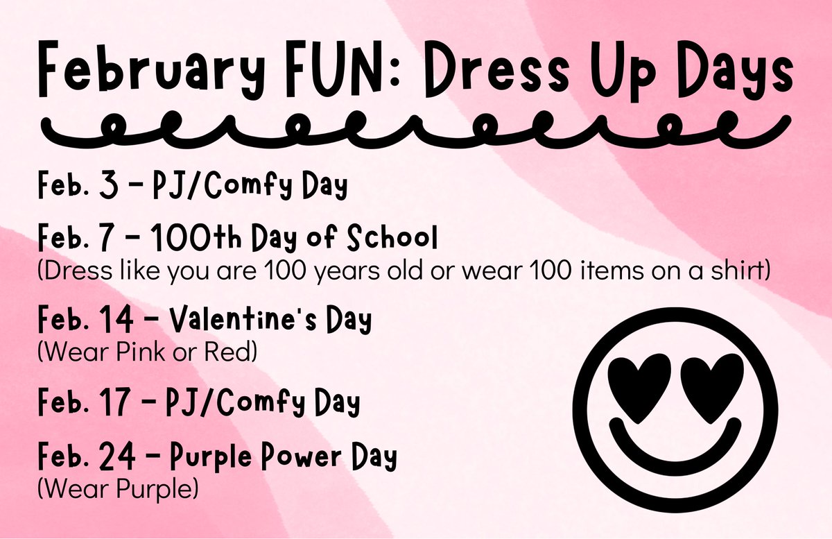 February FUN dress up days!
