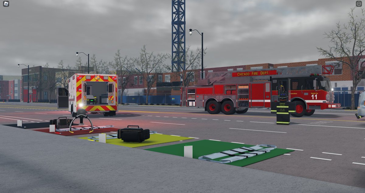CFD_RBLX's tweet image. Large Scale call with an EMS plan two in effect caused by a construction accident. #Roblox #RobloxDev #RobloxChicago