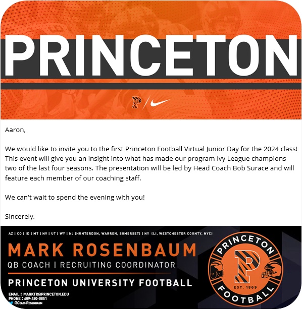 Aaron Scherp (@aaronscherp) on Twitter photo Thanks for the invite <a href="/CoachRosenbaum/">Mark Rosenbaum</a>! Look forward to leaning more about <a href="/PrincetonFTBL/">Princeton Football</a> today! <a href="/coachbobsurace/">Bob Surace '90</a> <a href="/CoachMikeWeick/">Michael Weick</a> <a href="/CoachAJG/">AJ Gallagher</a> <a href="/Coach_Mende/">Mike Mendenhall</a> Thanks for the invite <a href="/CoachRosenbaum/">Mark Rosenbaum</a>! Look forward to leaning more about <a href="/PrincetonFTBL/">Princeton Football</a> today! <a href="/coachbobsurace/">Bob Surace '90</a> <a href="/CoachMikeWeick/">Michael Weick</a> <a href="/CoachAJG/">AJ Gallagher</a> <a href="/Coach_Mende/">Mike Mendenhall</a>