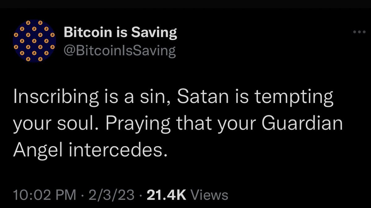 literally thousands of crypto and nft enjoyers in the <a href="/TaprootWizards/">Taproot Wizards</a> discord scrambling to install bitcoin wallets and nodes for the first time in their lives

meanwhile the boomer maxis screech

why do they hate bitcoin so much?