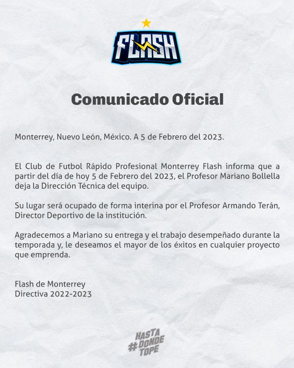 Comunicado oficial a afición y medios: