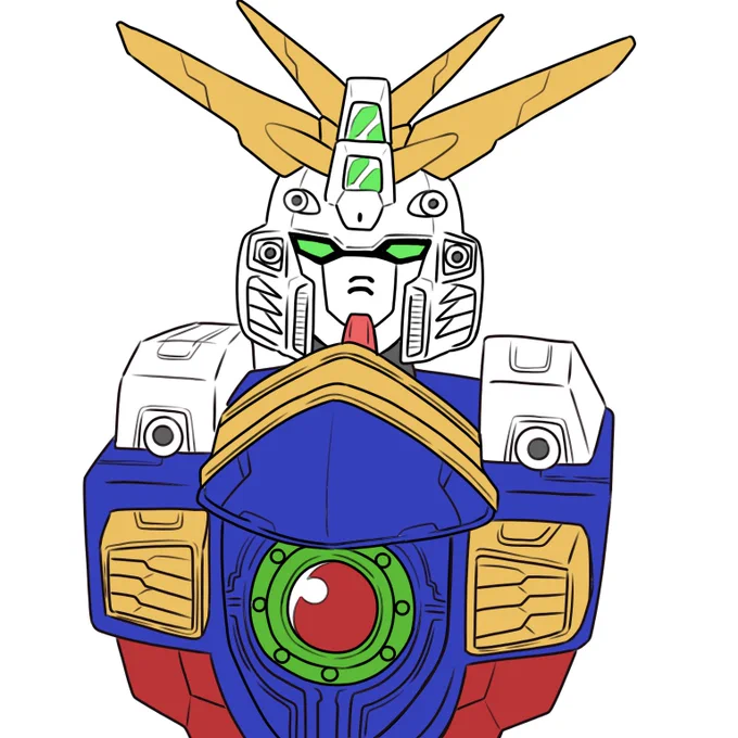 ロボット練習にゴッドガンダム模写#あゆゅがおはようする時絵がついてくる 