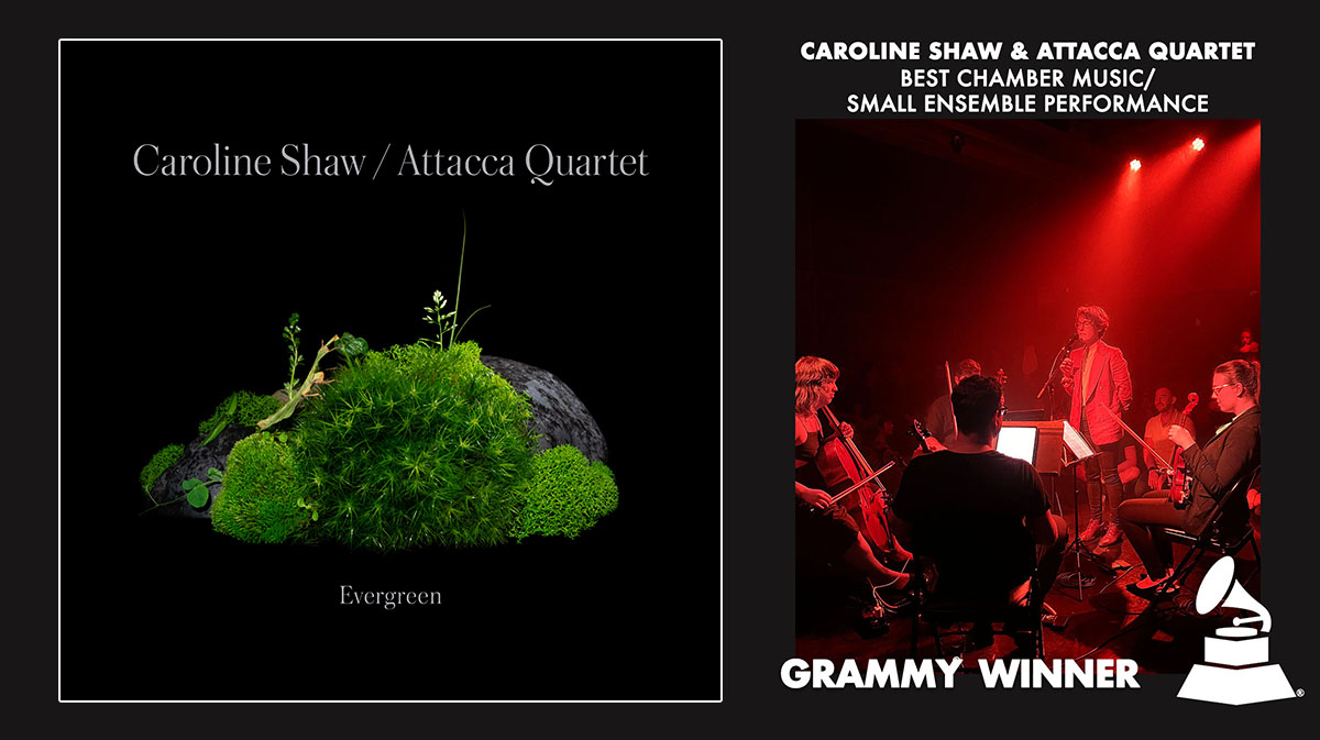 Nonesuch Records (@nonesuchrecords) on Twitter photo Congratulations @caroshawmusic & <a href="/AttaccaQuartet/">Attacca Quartet</a> on winning the Best Chamber Music / Small Ensemble Performance #GRAMMYs for ‘Evergreen’! carolineshawattaccaquartet.lnk.to/evergreen Congratulations @caroshawmusic & <a href="/AttaccaQuartet/">Attacca Quartet</a> on winning the Best Chamber Music / Small Ensemble Performance #GRAMMYs for ‘Evergreen’! carolineshawattaccaquartet.lnk.to/evergreen