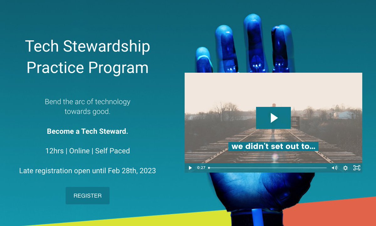actionskills's tweet image. Tech Stewardship Practice Program @TechStewardship 

Bend the arc of technology towards good.

12hrs | Online | Self Paced

Late registration open until Feb 28th, 2023

programs.techstewardship.com/courses/ts-pra…