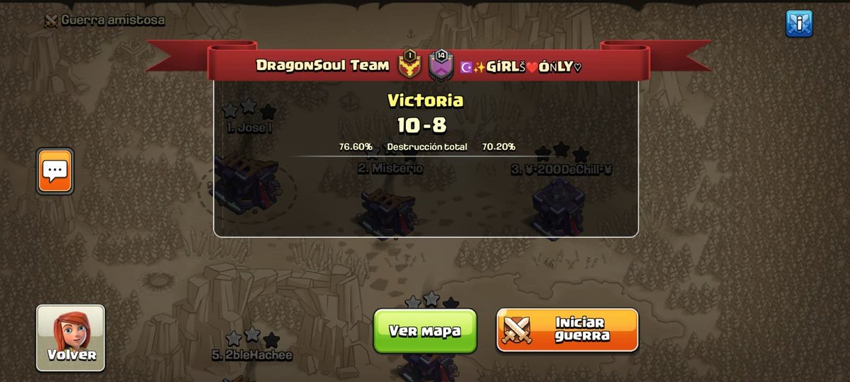 DragonSoul_Team's tweet photo. Buena guerra x la 1ra fecha de la MoonCup. Gg @GirlsOnlyCOC https://t.co/rNVzeZ41KM