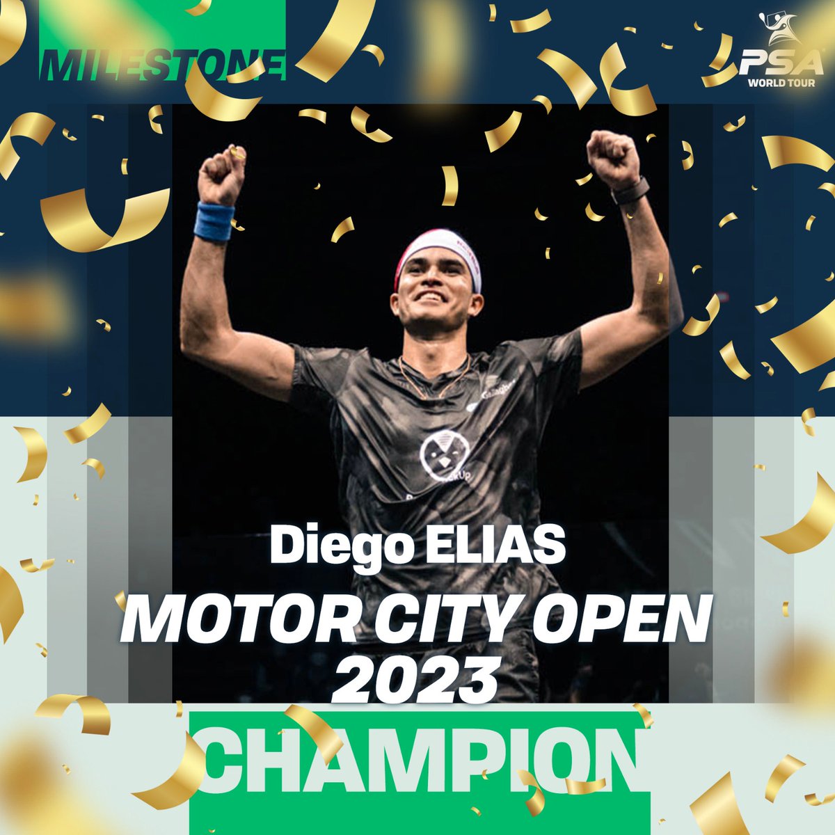 PSASquashTour's tweet photo. A hat-trick of @MotorCityOpen titles for @diegoelias96! 🥇🥇🥇

Result: Sturbridge Capital Motor City Open Final

🇵🇪 [2] @diegoelias96 beats [4] @Thesquashfalcon 🇪🇬
3-1: 11-3, 11-4, 6-11, 11-3 (48m)

#MotorCityOpen https://t.co/OeaaGSlmyH