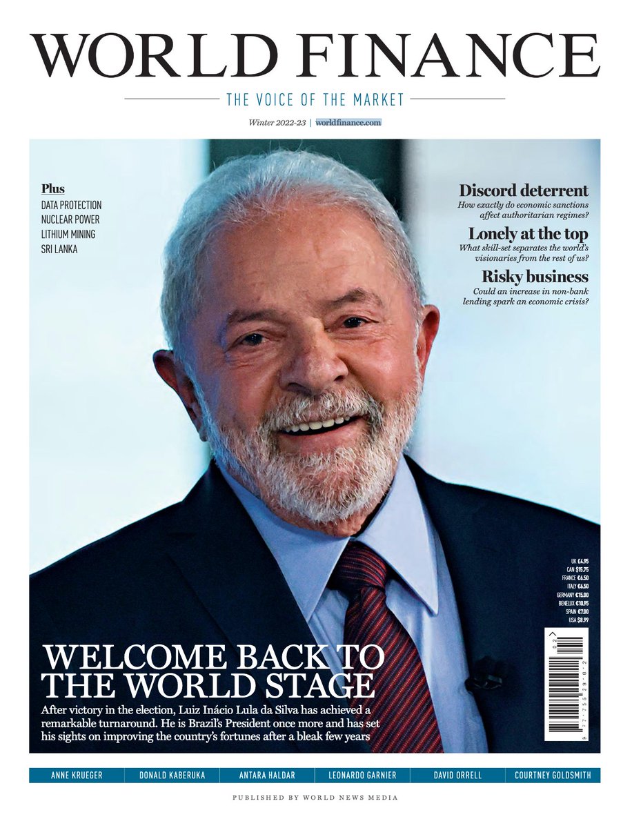 Revista World Finance: "Bem-vindo de volta ao palco mundial". 

Fiz o L pra isso mesmo 🤙🏾