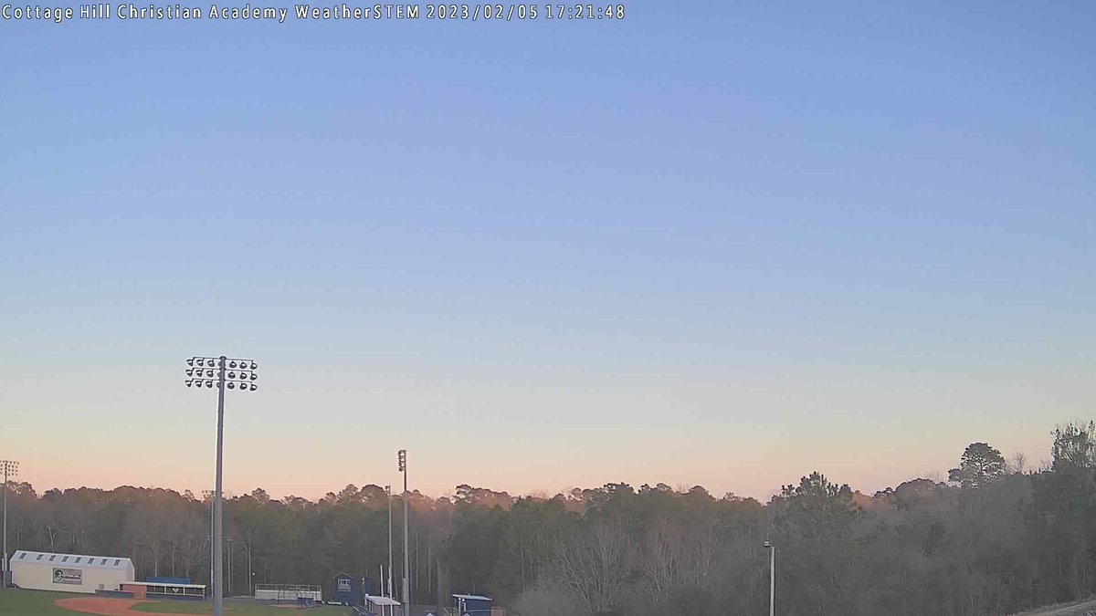 CHCAWeatherSTEM's tweet photo. Cottage Hill Christian Academy at sunset and it's 66.3 F. https://t.co/JUucqV8WOZ