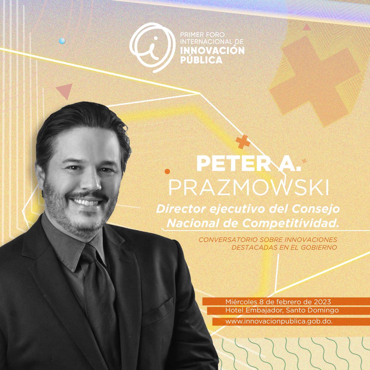 En representación del Consejo
Nacional de Competitividad, contaremos con la partición de Peter A Prazmowski <a href="/PPrazmowski/">Peter A. Prazmowski</a> en nuestro Conversatorio sobre Innovaciones destacadas del Gobierno. 

#InnovacionDo