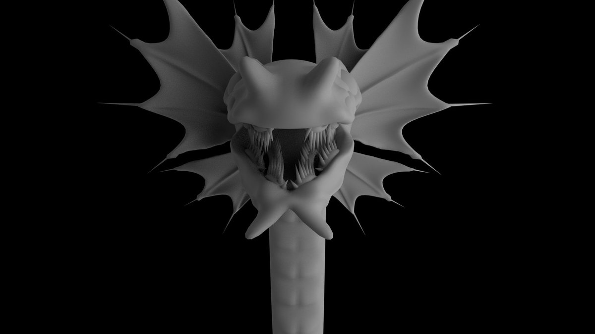 OakAmri's tweet photo. First wip model I'll post , and I guess technically first model.  
#MAYA #3dart #seamonster #monster #art https://t.co/H5lcyAVP1U