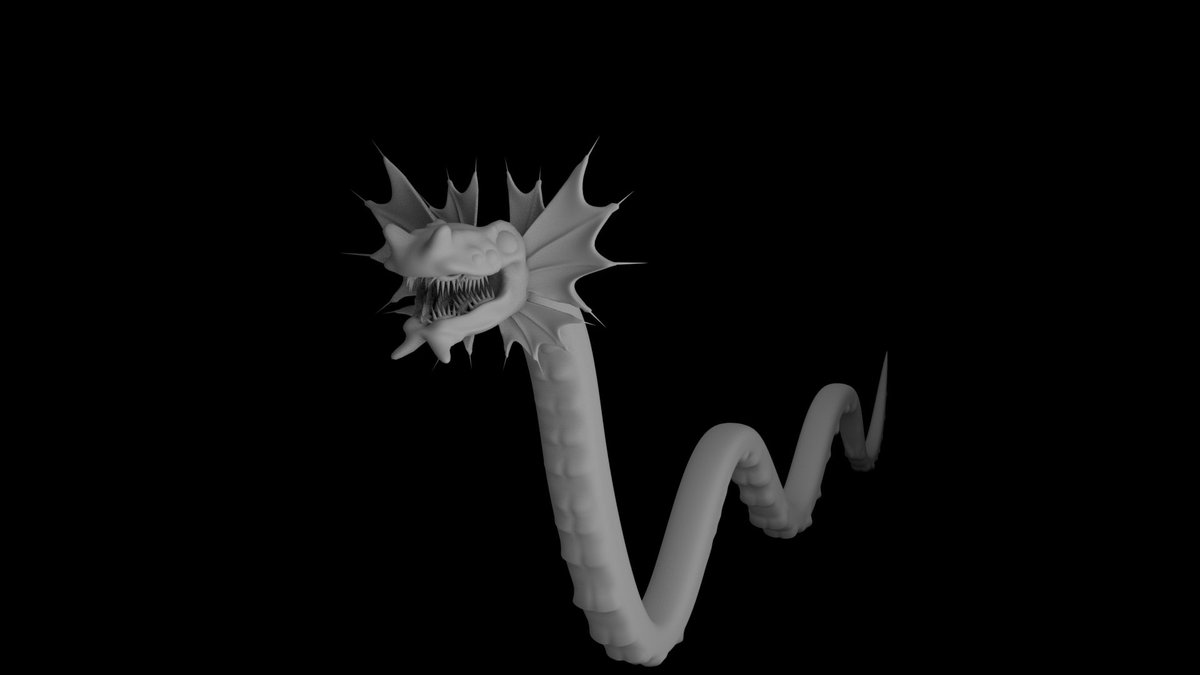 OakAmri's tweet photo. First wip model I'll post , and I guess technically first model.  
#MAYA #3dart #seamonster #monster #art https://t.co/H5lcyAVP1U