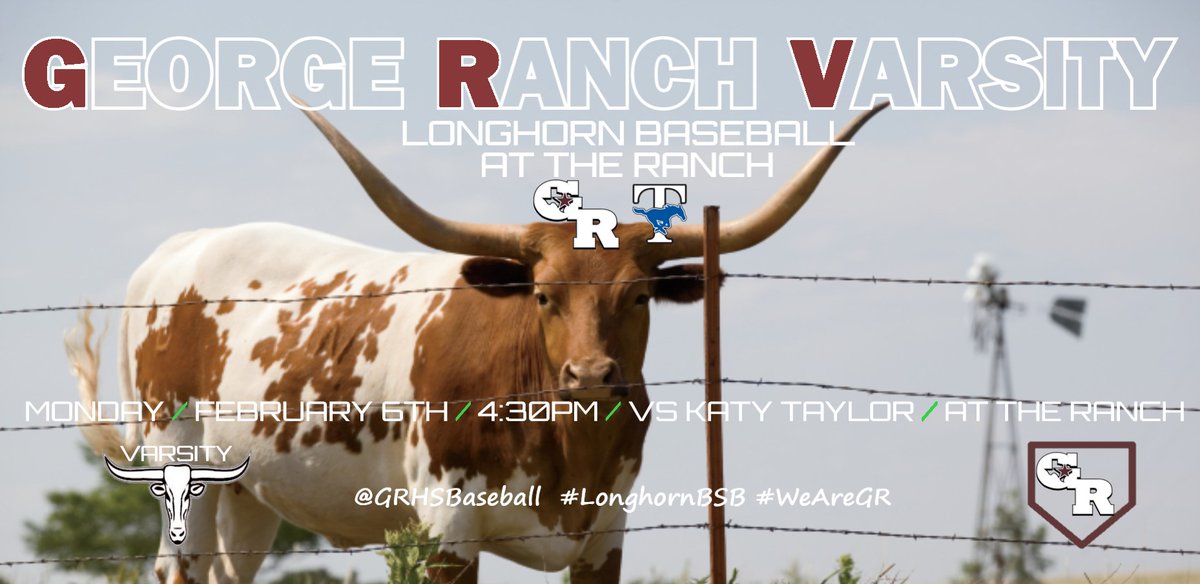 Remember last year? Playoff rematch tomorrow (Monday) at the Ranch. 4:30pm vs. Katy Taylor. @GRHSBaseball @GRHSIRadio @pinkpatterson @FBHeraldNick #LonghornBSB #WeAreGR