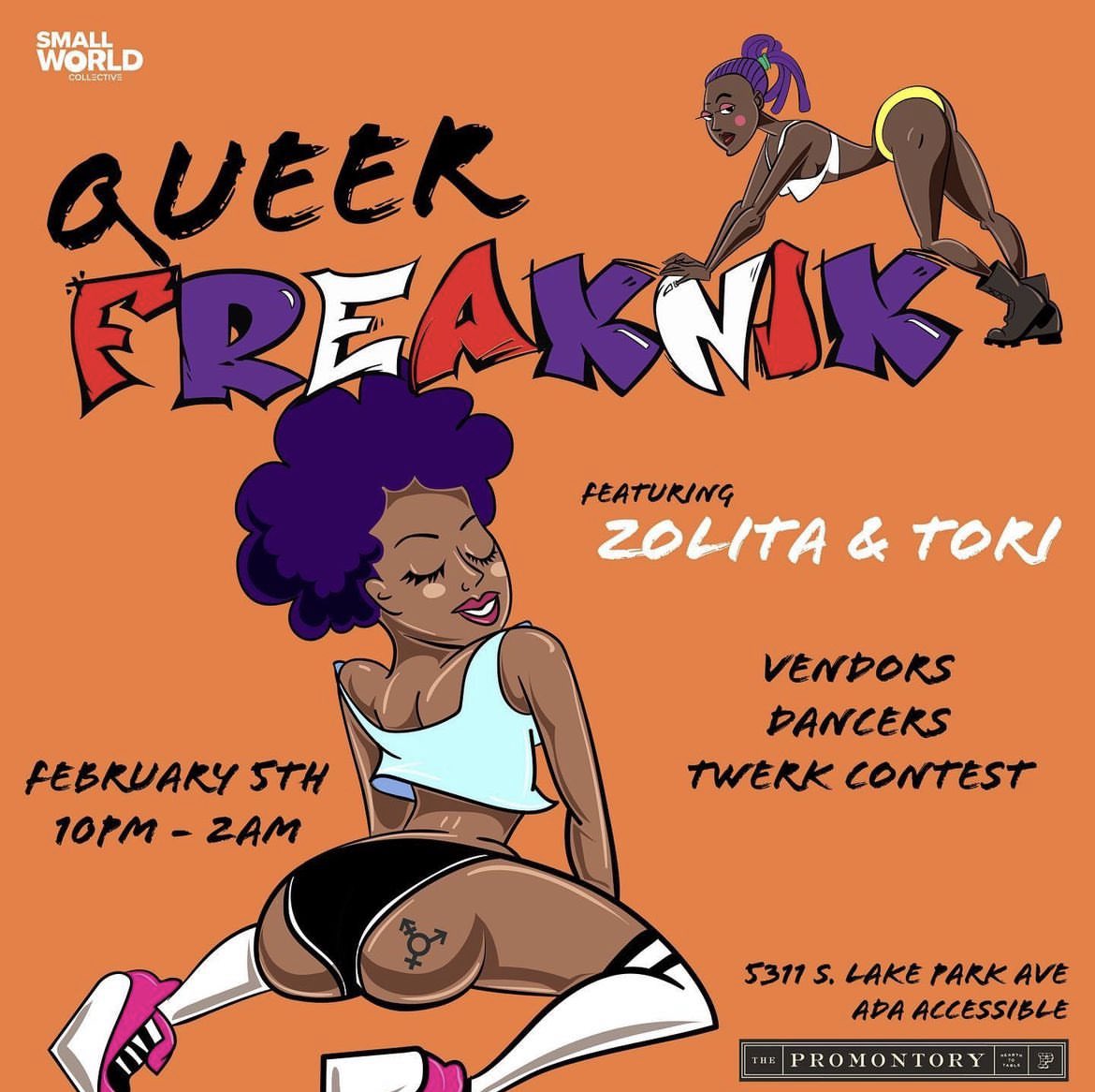 smallWORLD_Chi's tweet photo. It’s almost timeee. If you haven’t gotten your tickets for Queer Freaknik tonight, you might want to get to the door early cause it’s gonna be a packed house. https://t.co/DfcAGOxDu0