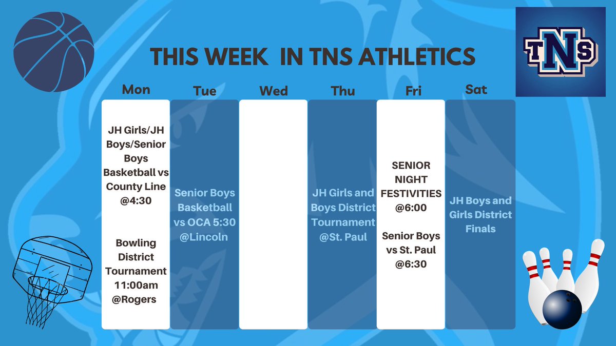 Going to be a busy week for your TNS Cougars!