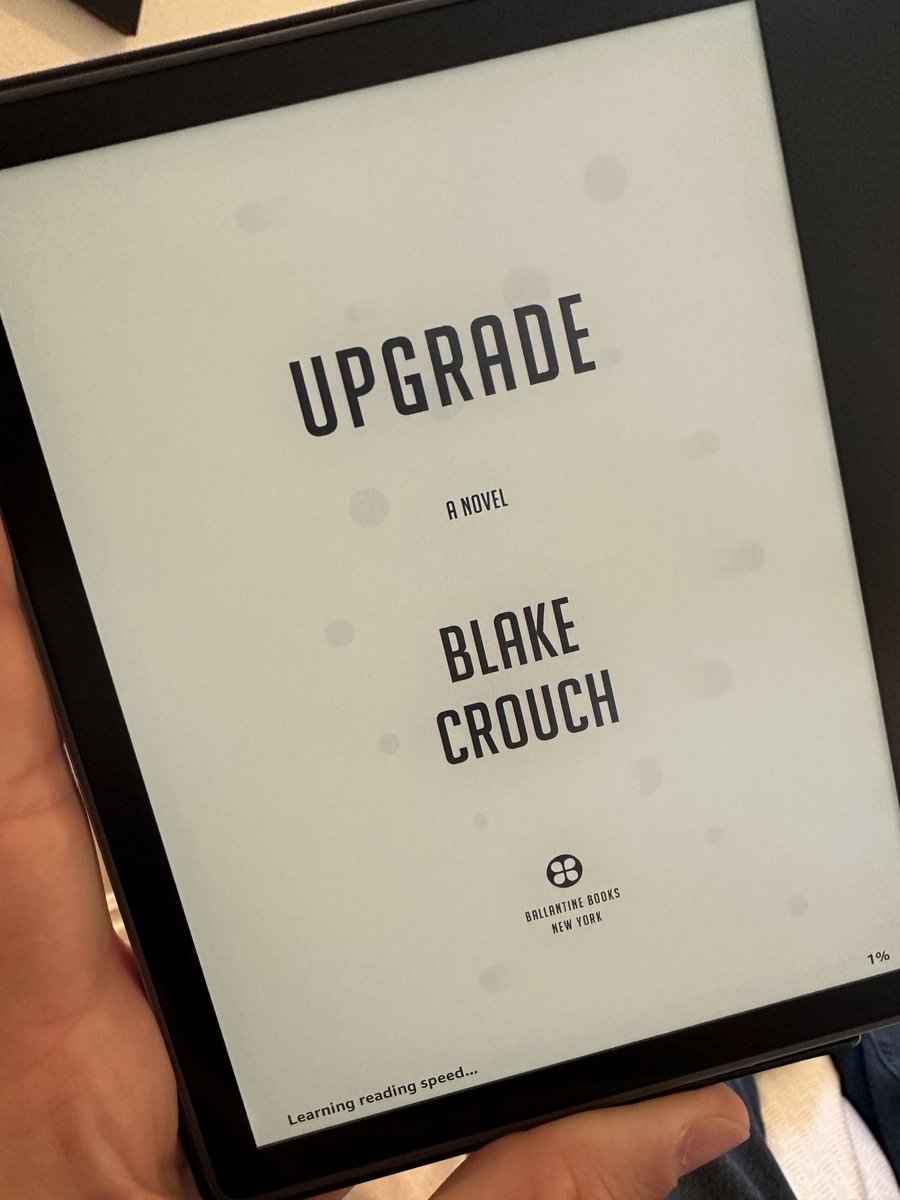 Moved on and already love this book first chapter in! Sci-Fi. @blakecrouch1