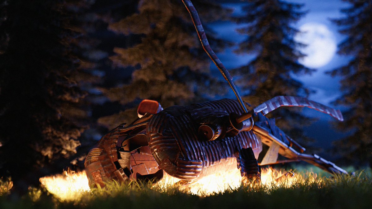 My first flight with a scrap heli 😂#rust #3D #Blender3d