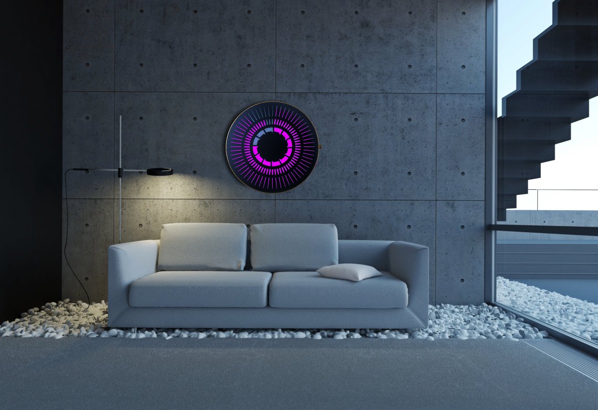 Our Classic Tempus edition in frosted graphite glass with brass frame and rotary controller comes with our colour control server to allow you to dial in the exact colour you want to suit your environment. 
#tempus #tempustime #lightclock #design #luxurytimepiece #modernclock