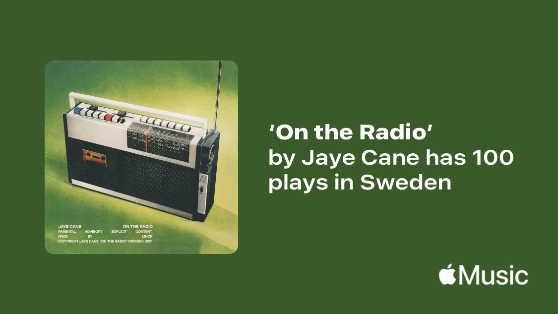 Jayecane's tweet photo. Just passed a new Milestone on @AppleMusic. Thanks for listening!
https://t.co/MgQfPrp5nu https://t.co/yGt4KfWrDz
